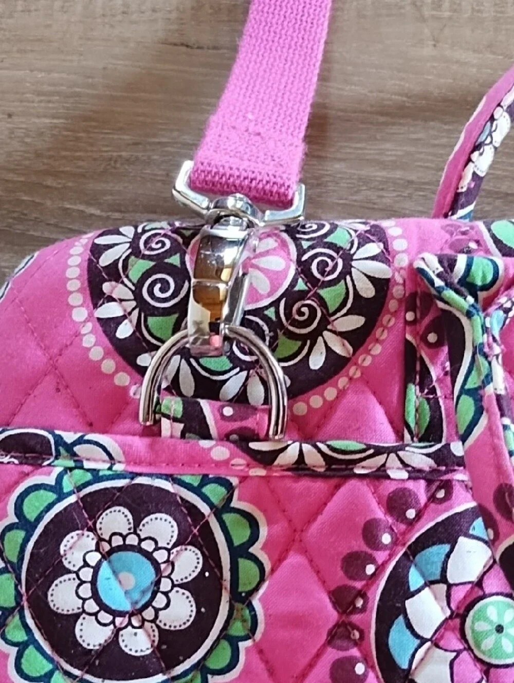 Rare Vera Bradley Pink Cupcake Quilted Floral Medallion Laptop Bag